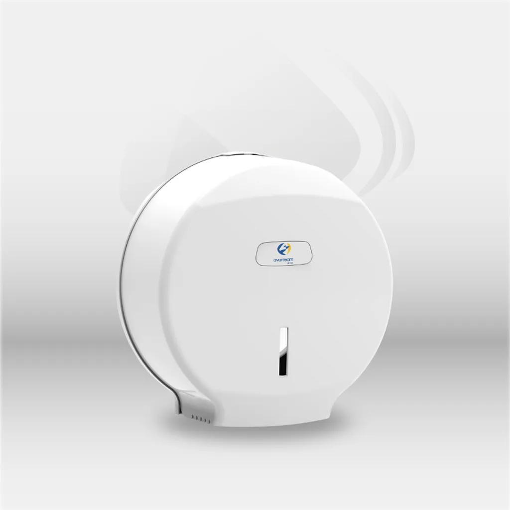 Distributeur papier hygiénique Mini Jumbo blanc 200 m installé dans des sanitaires professionnels d’entreprise à Mont-de-Marsan, Landes (40), Nouvelle-Aquitaine et disponible partout en France