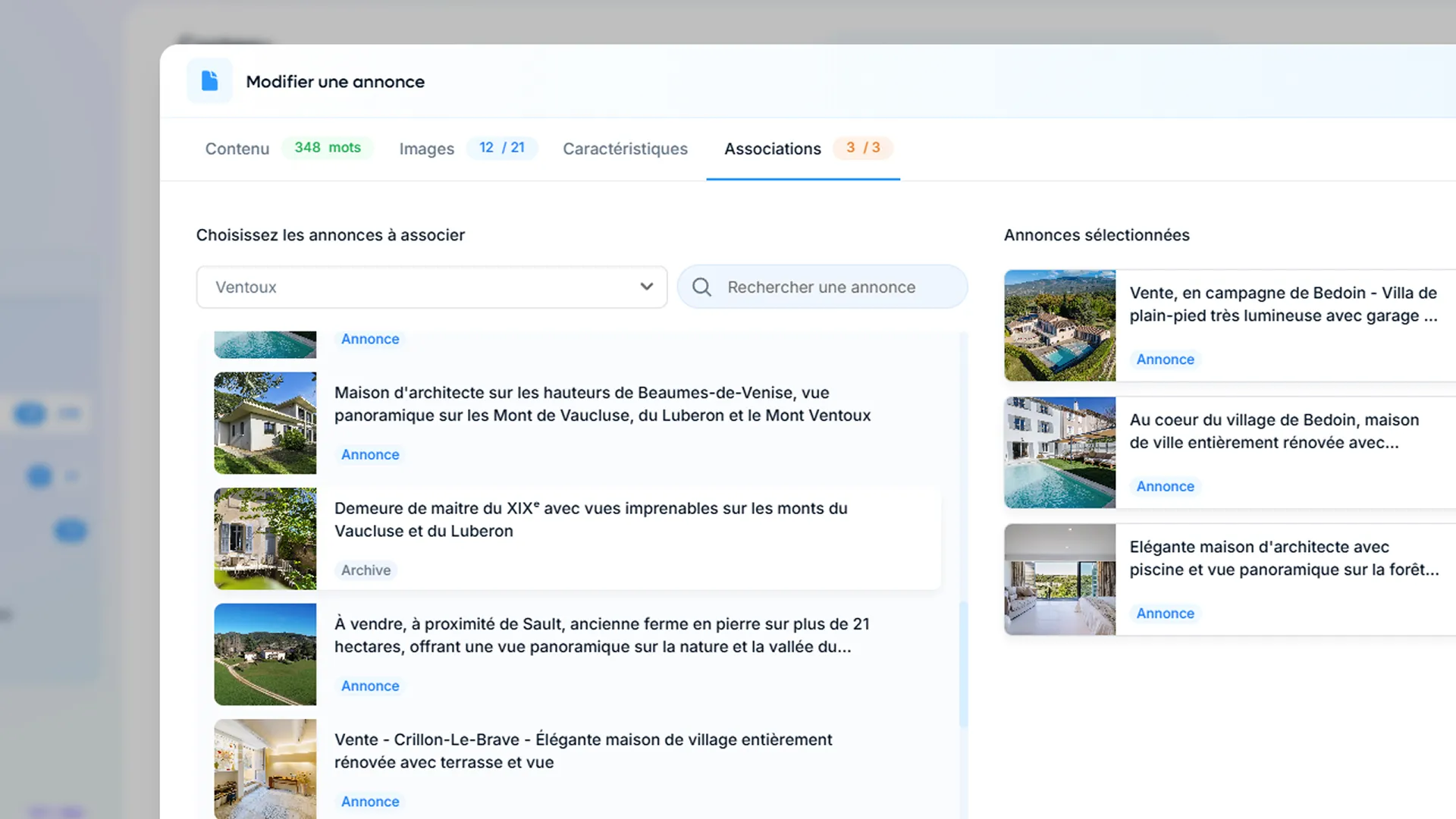 Associations annonces/archives