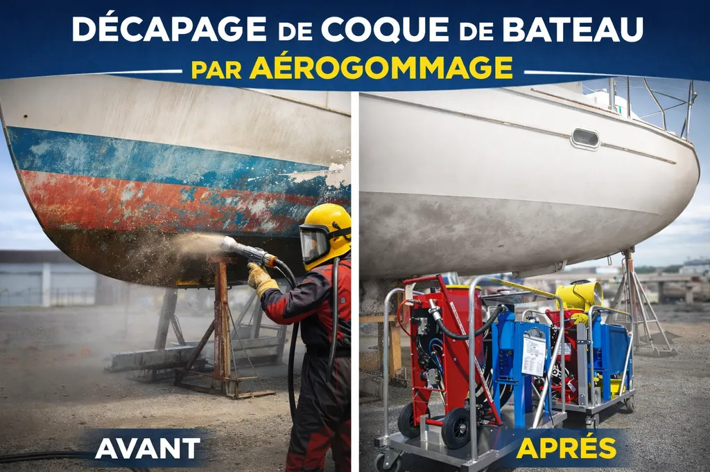 Entretien de coques de bateaux grâce à Aéroconcept  : l’hydrogommage en action