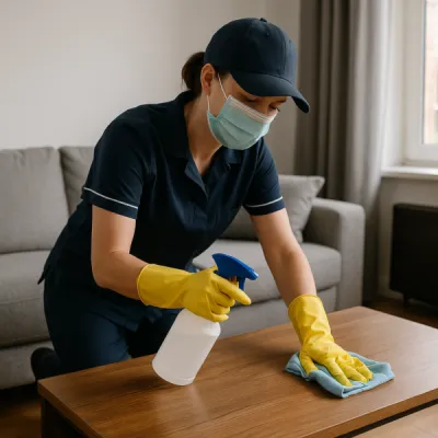 une femme de ménage nettoie un maison à Bordeaux