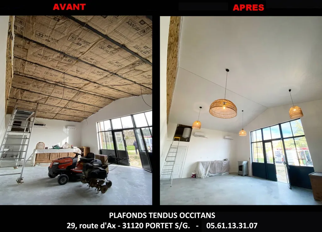 AVANT / APRES Plafonds Tendus Occitans Toulouse