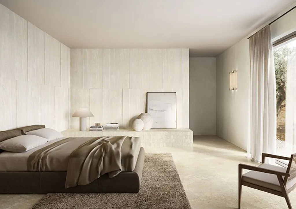 Le carrelage sol travertin en grès cérame est disponible dans notre boutique de Saint-Étienne-du-Rouvray, proche de Rouen.