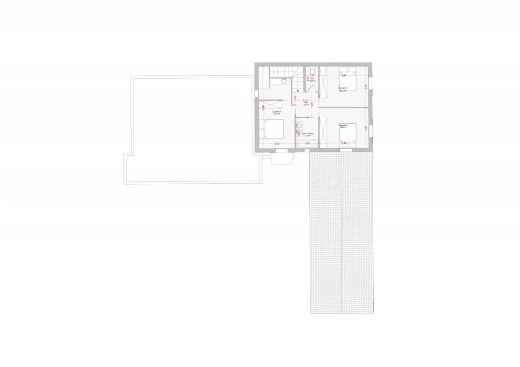 Plan étage projet - Projet de rénovation d'architecte pour une propriété à vendre - 13300 Salon de Provence