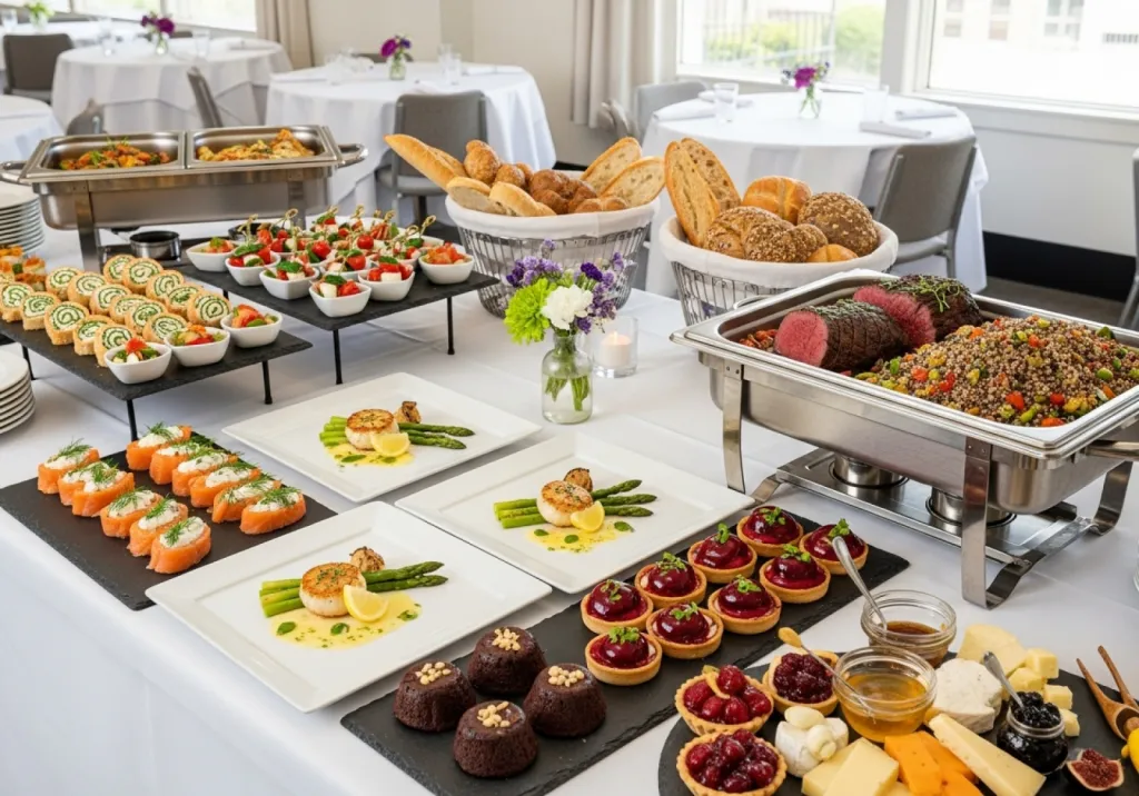 Menu déjeuner traiteur sur mesure avec pièces apéritives raffinées et organisation personnalisée à Strasbourg en Alsace