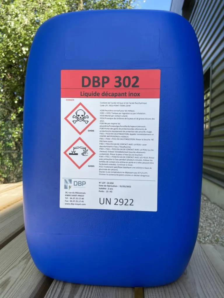 DBP 302 - Produit de décapage liquide pour les aciers en inox - Eure (27)