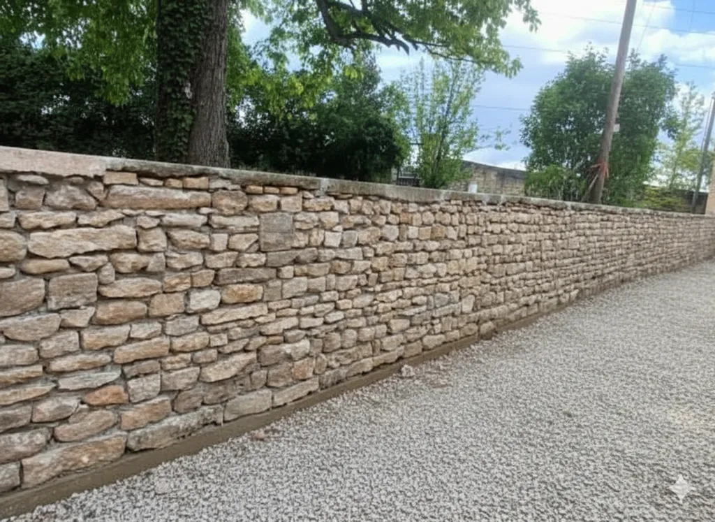 Réalisation de mur de soutènement avec drainage et fondations renforcées à Champagne-au-Mont-d'Or pour retenir les terres et sécuriser un jardin en dénivelé