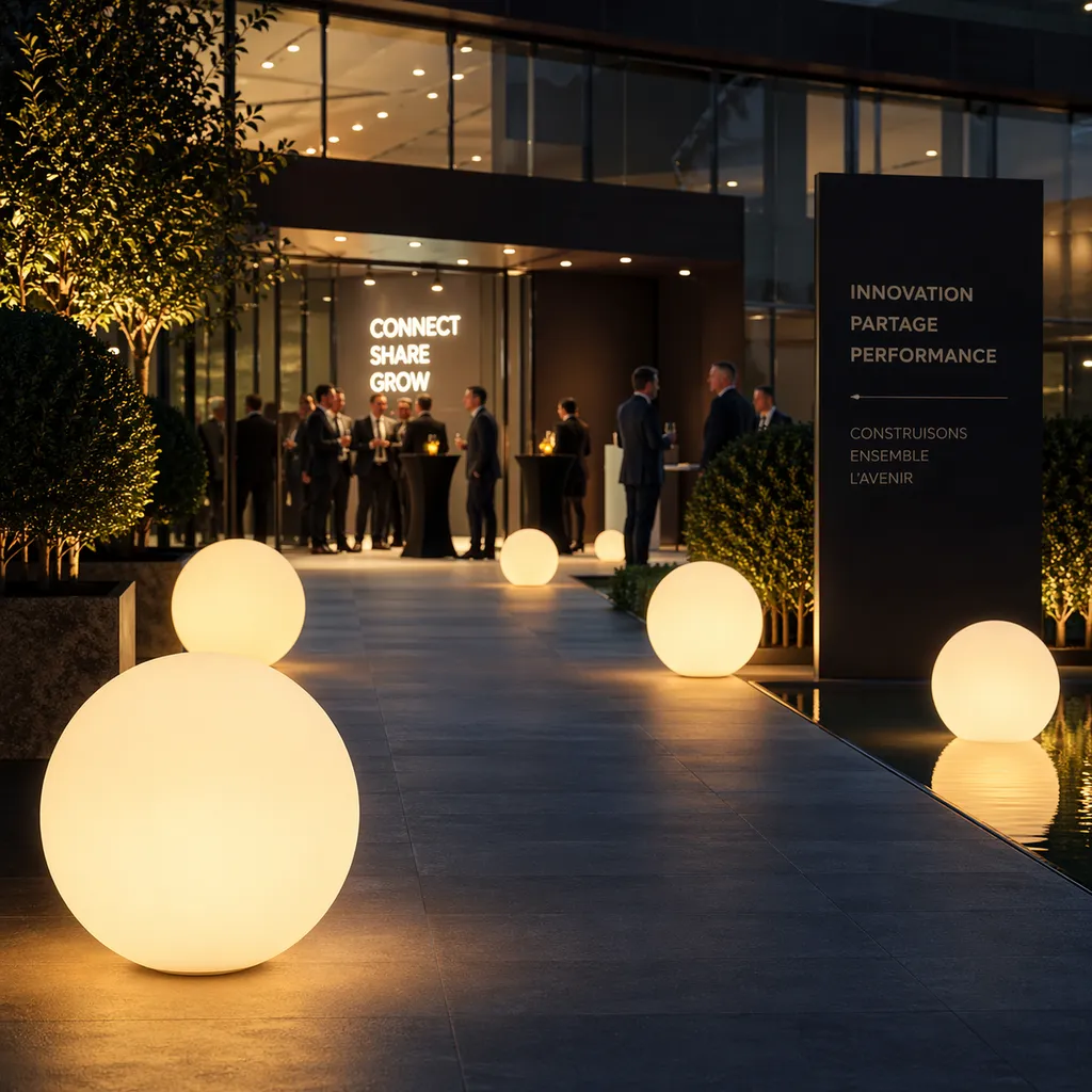 Location de boule lumineuse pour évènement corporate à Lyon, Mornant ou Saint Didier au Mont d'Or