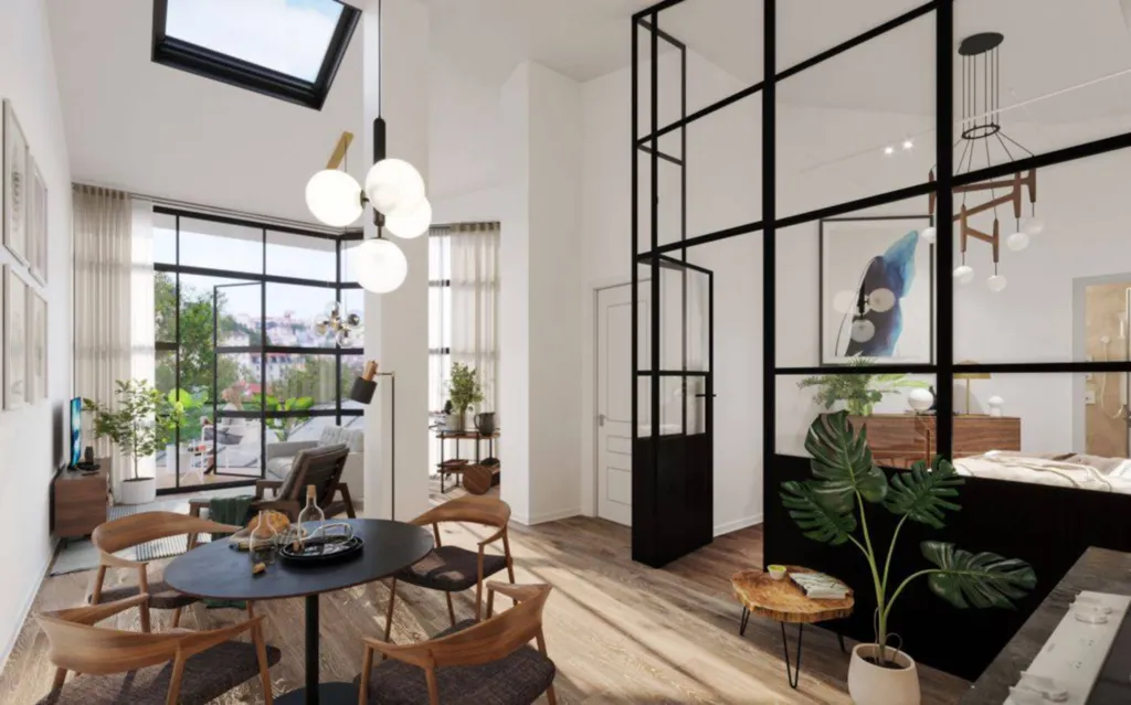 Ancien appartement T2 entièrement rénové situé dans un environnement bucolique et verdoyant à Lyon 5ème