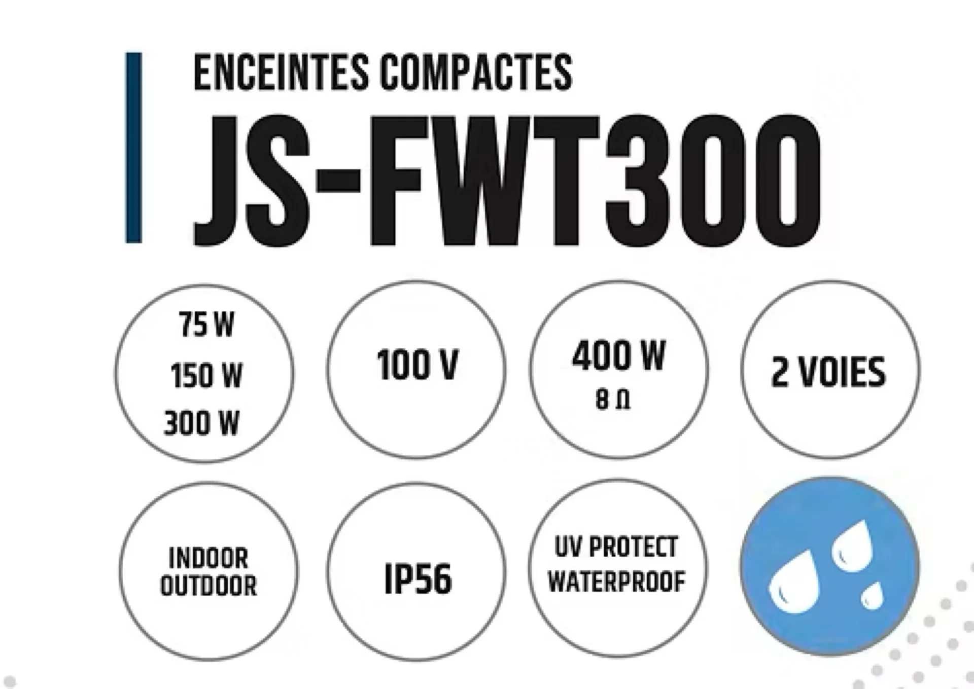 ENCEINTE LIGNE 100V 300W ETANCHE