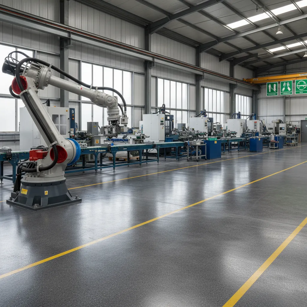 Sols techniques pour ateliers de production à Dijon : revêtements industriels haute résistance pour zones mécaniques intensives et usines de fabrication continue