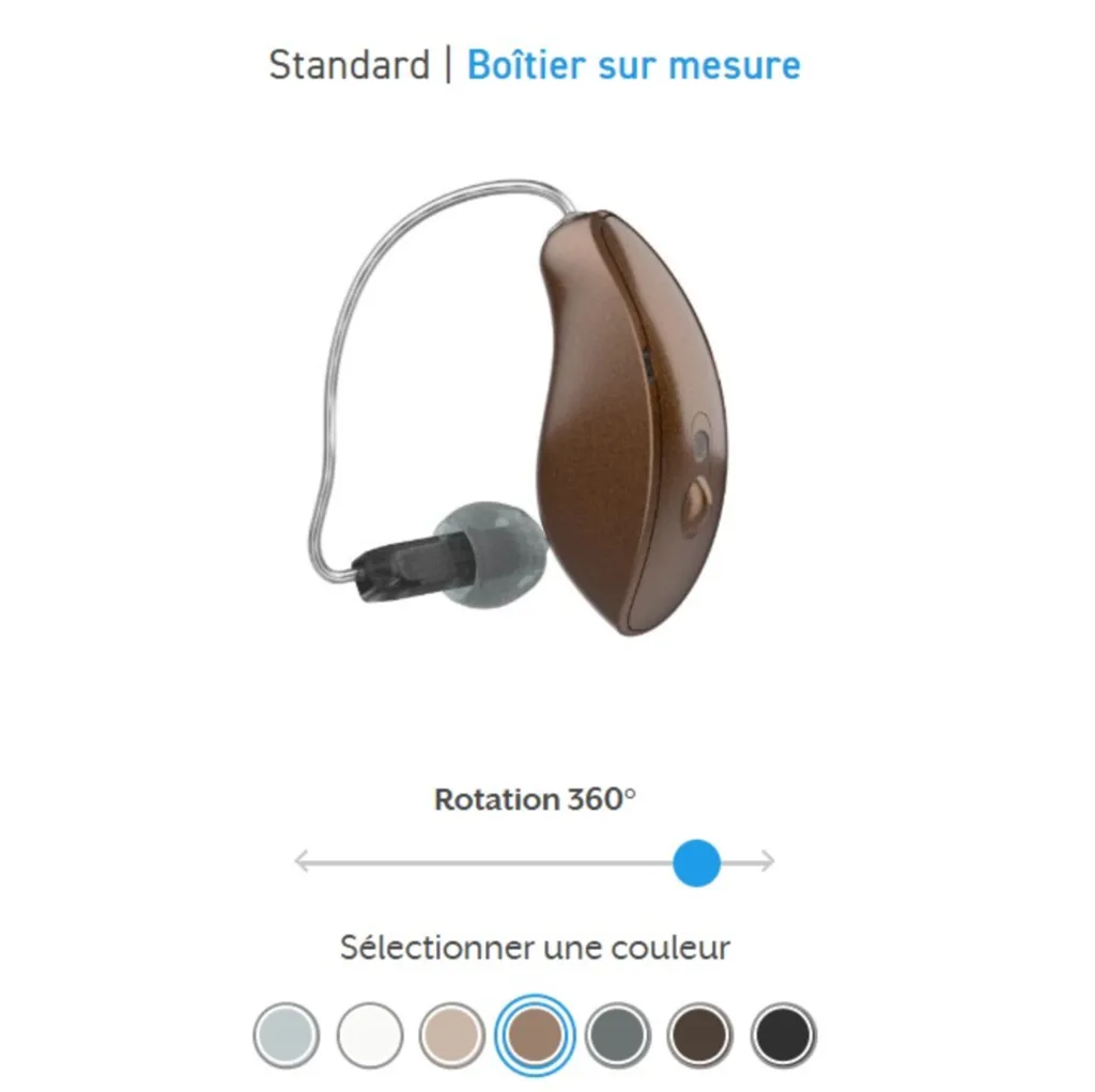 Appareil auditif discret, performant et rechargeable proche de Lyon: modèle mRIC R (rechargeable) Omega AI disponible dans un de nos centres