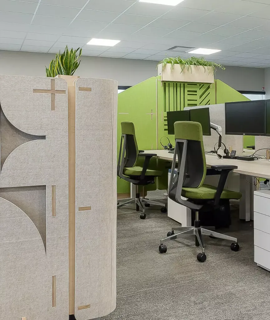 Cloison acoustique OSLO séparative en rPET design pour open space et bureaux à Toulon et dans toute la région PACA