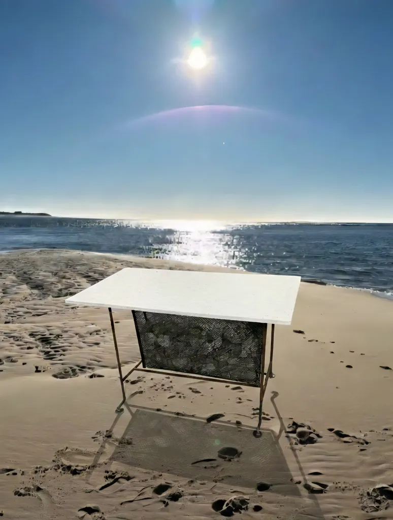 La Table des Parcs – table en béton d’huître sur mesure – création artisanale signature Lacoste Agencement – Bassin d’Arcachon