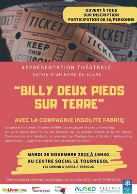 Billy deux pieds sur terre au centre social Le Tournesol de Trévoux, le 28 novembre 2023