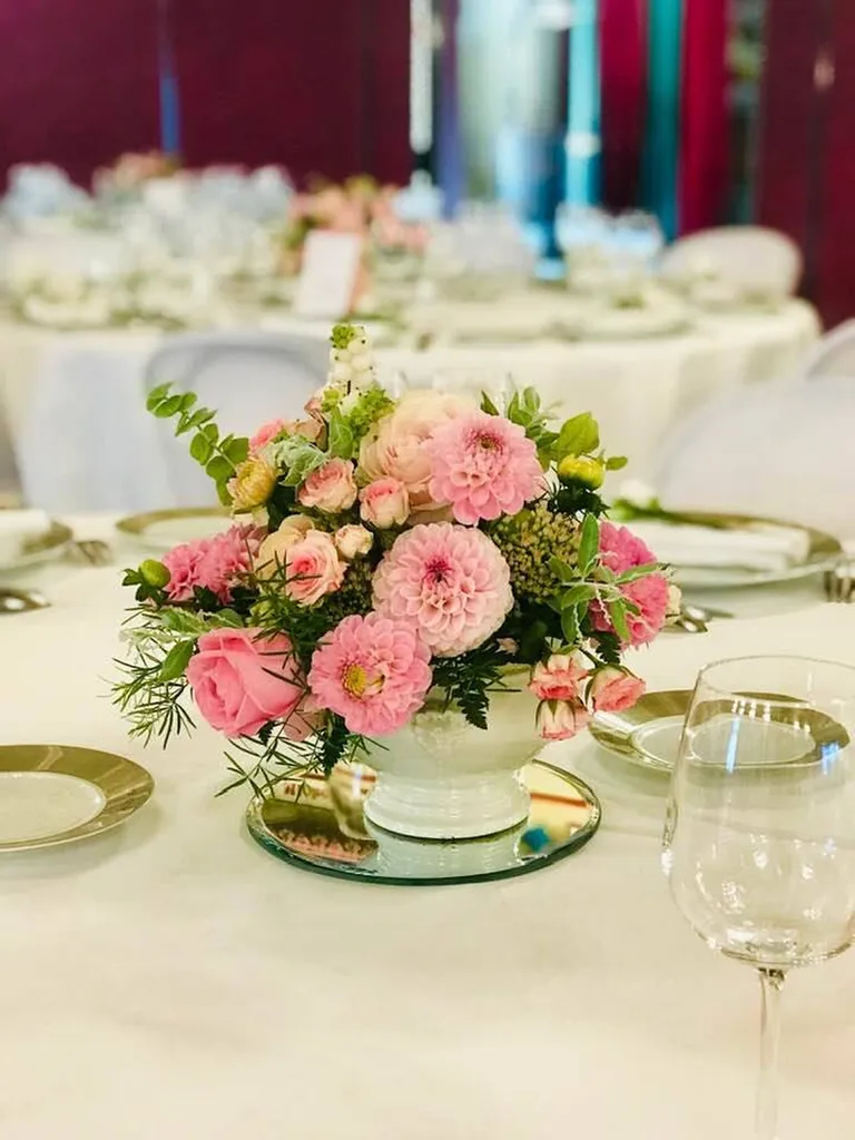 Centre de table bouquet rose lyon