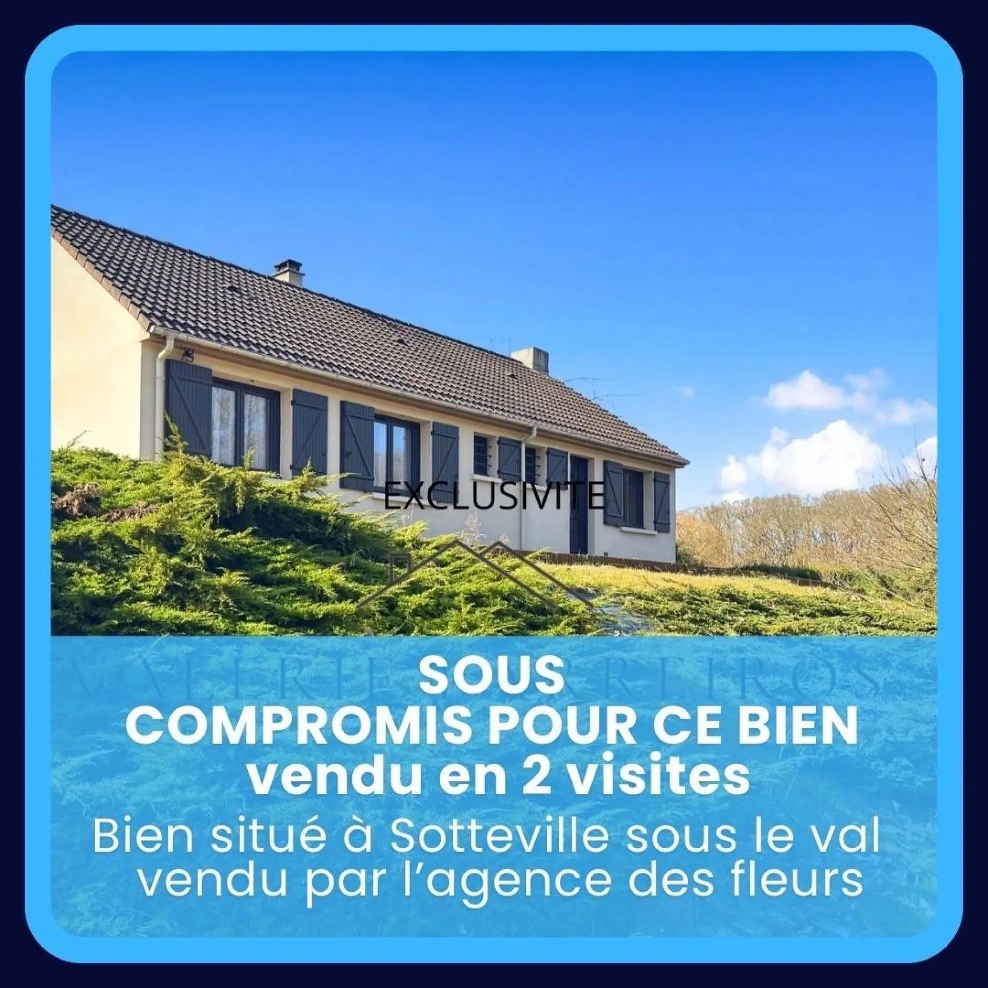 A acheter charmante maison de 90 m² édifiée sur un terrain de 1333 m² sur la commune de SOTTEVILLE SOUS LE VAL