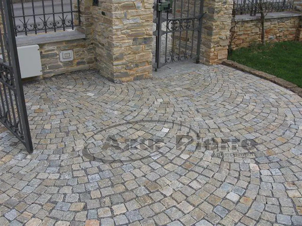 pavé gris voie d'accées villa