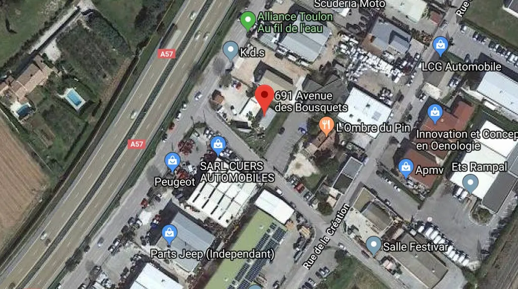 maps, carte relief de l'agence Alliance Piscines Toulon Au fil de l'eau