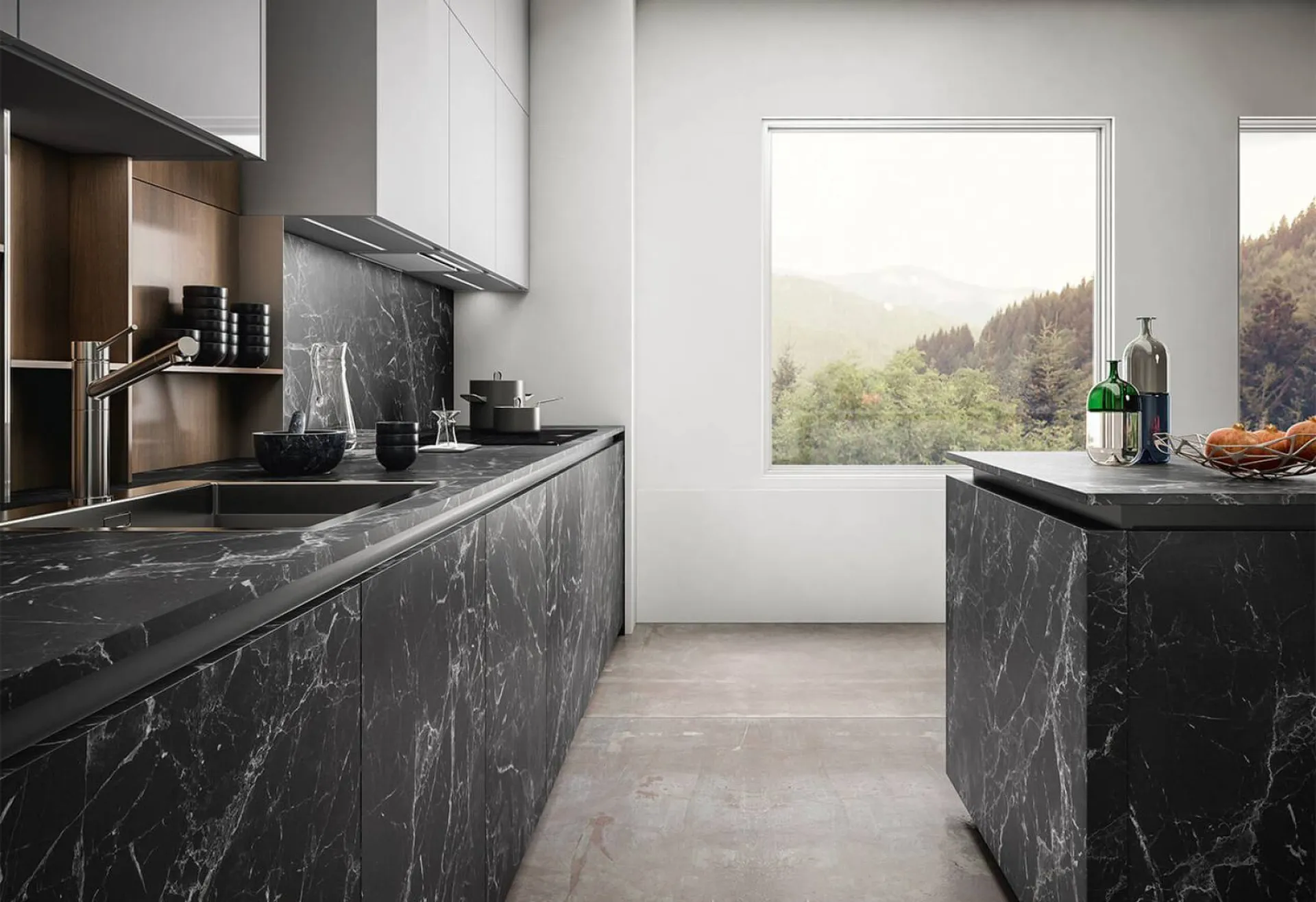 Idée d'agencement de cuisine moderne sur mesure avec installation sur Bandol dans le 83