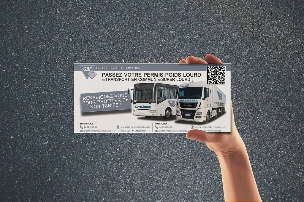 graphiste création graphique et impression de flyer auto école grech bernabo marseille