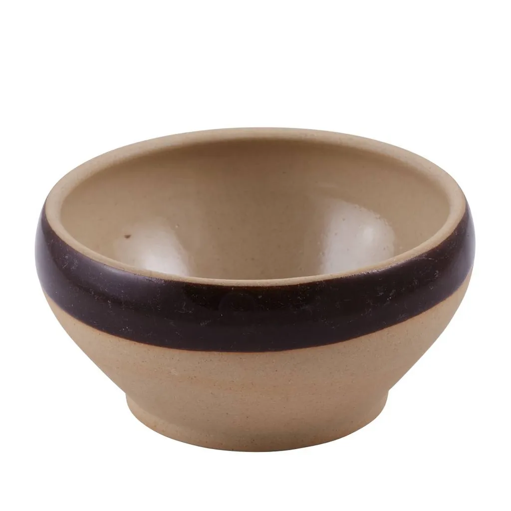 Location de vaisselle vintage bol à gratinée en grès pour soupe à l'oignon mâchon à Lyon