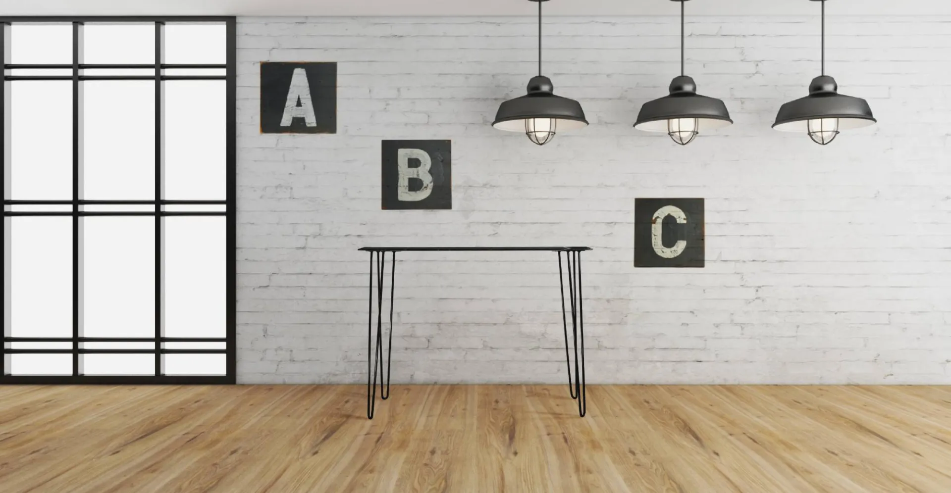 Mabel: console en mabre noir design, pieds tête d'épingle laqué noir mat