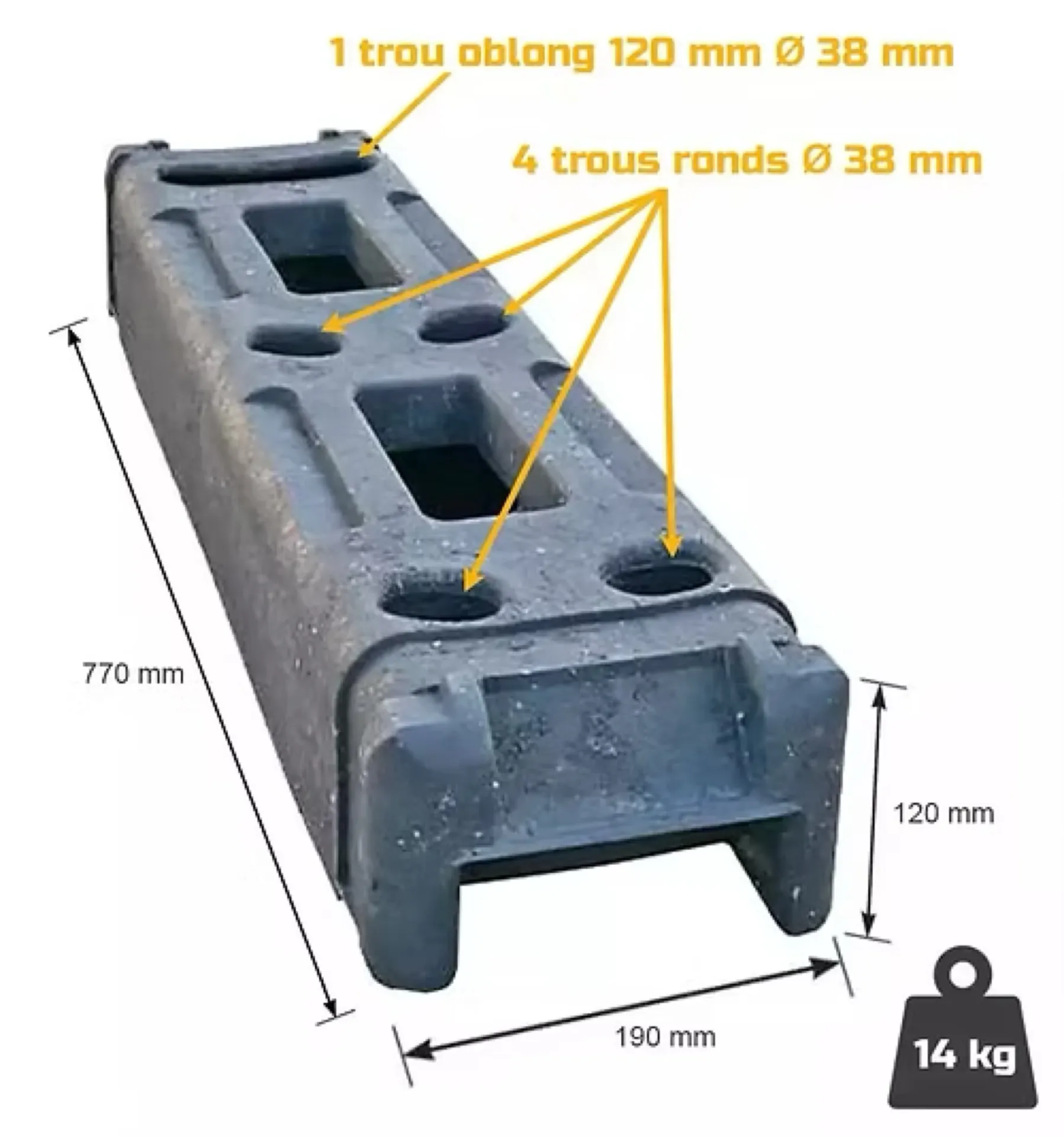 PLOT PLASTIQUE POUR CLÔTURE DE CHANTIER