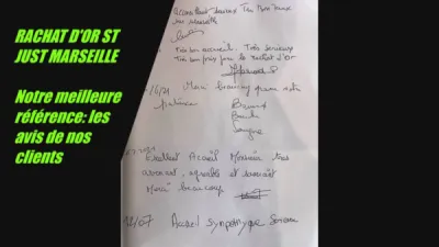 avis de nos clients sur le rachat d'or à l'Echoppe d'or St Just à Marseille