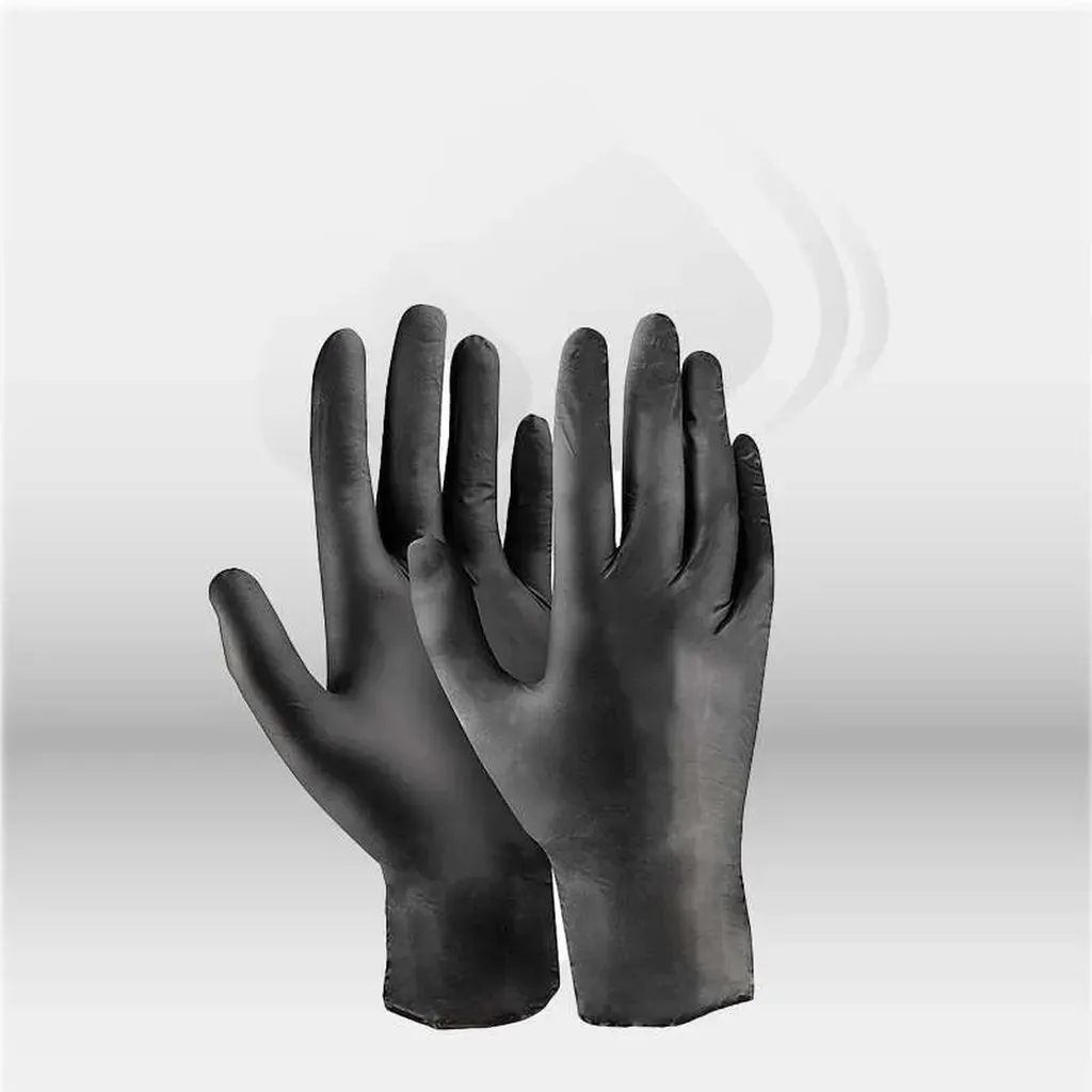 Gants nitrile noirs non poudrés jetables boîte de 100 utilisés en milieu professionnel à Mont-de-Marsan, Landes (40), Nouvelle-Aquitaine et disponibles partout en France