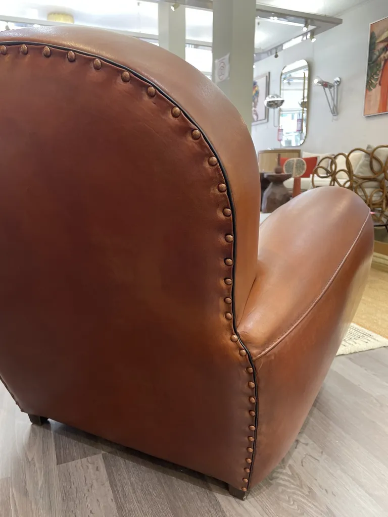 fauteuil club en cuir marron à toulon
