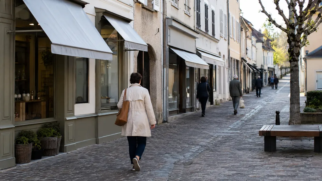 Rue commerçante du centre de Brie-Comte-Robert