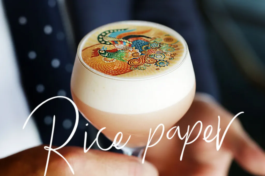 Cocktails personnalisé avec une feuille de riz à votre image à Lyon