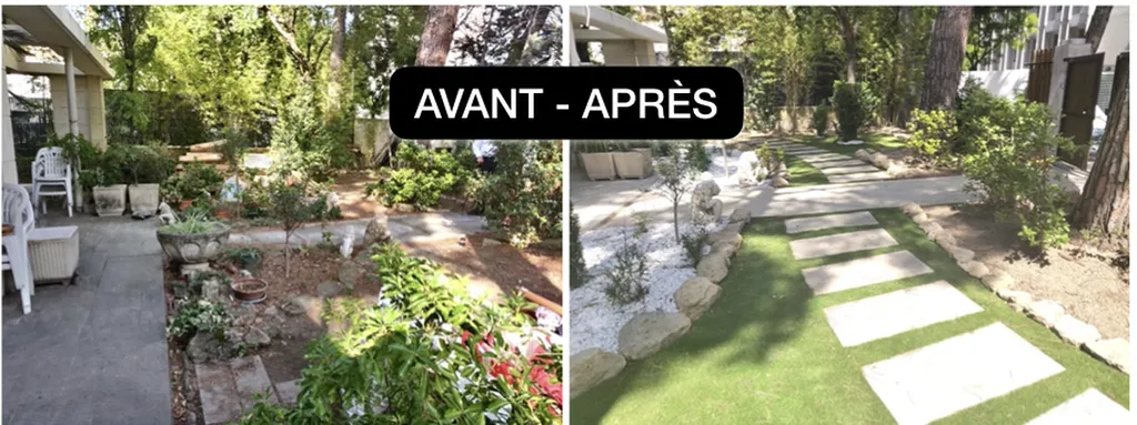 Avant après Aménagement d'un jardin privatif à Marseille 13009