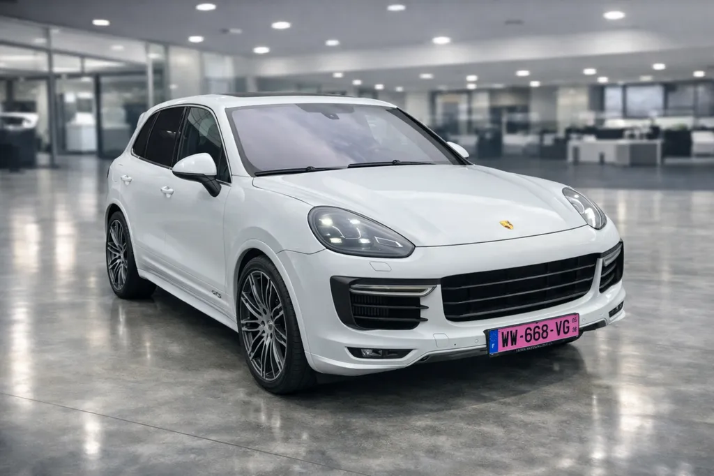 Porsche Cayenne GTS blanc importé d’Europe – showroom Asphalte Diffusion