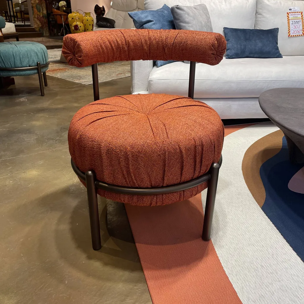 Fauteuil BONBON rouille avec dossier réglable