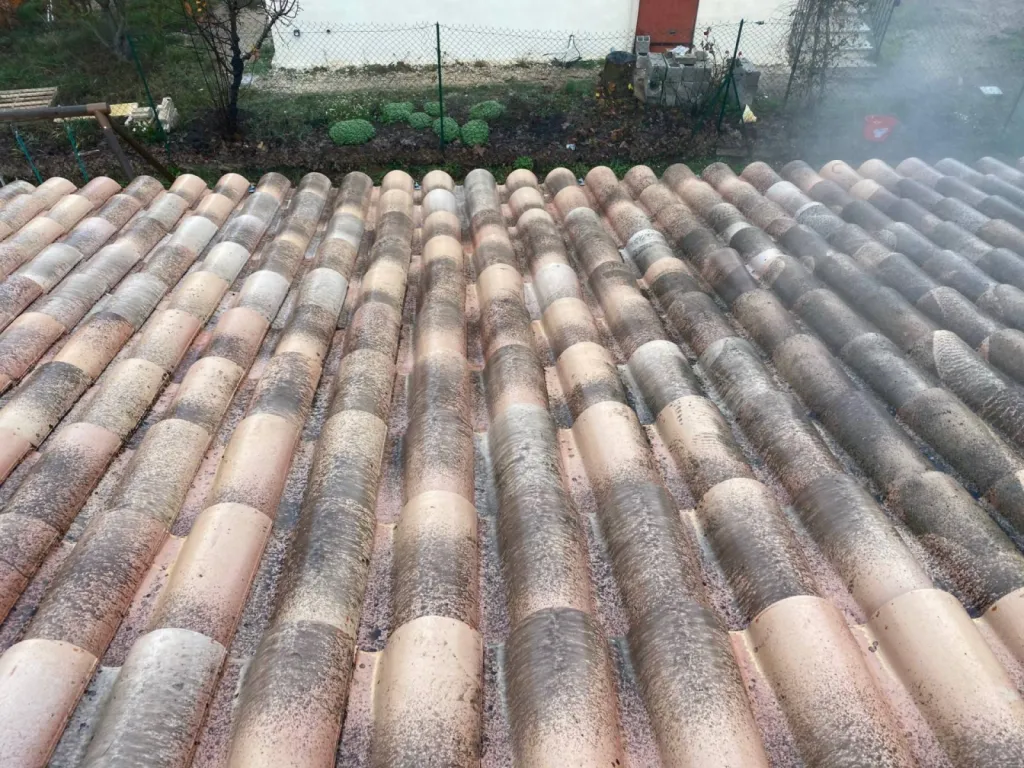 nettoyage de tuile en cours sur Sausset-les-Pins 13960