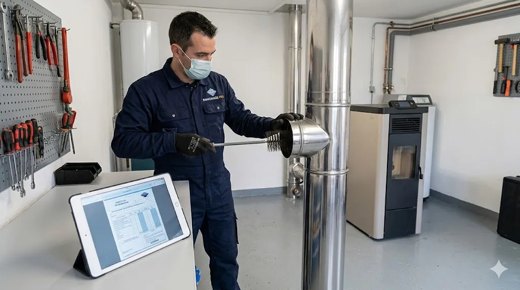 Ramonage d'un conduit de chaudière bois/fioul certifié en Haute-Garonne