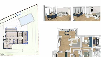 Travaux de rénovation et extension d’une maison à Bouc-Bel-Air par groupement en mission architecte et architecte d’intérieur pour la conception et le permis de construire