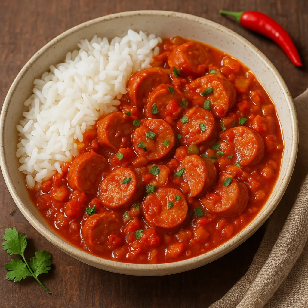 Rougail de saucisse au piment doux antillais