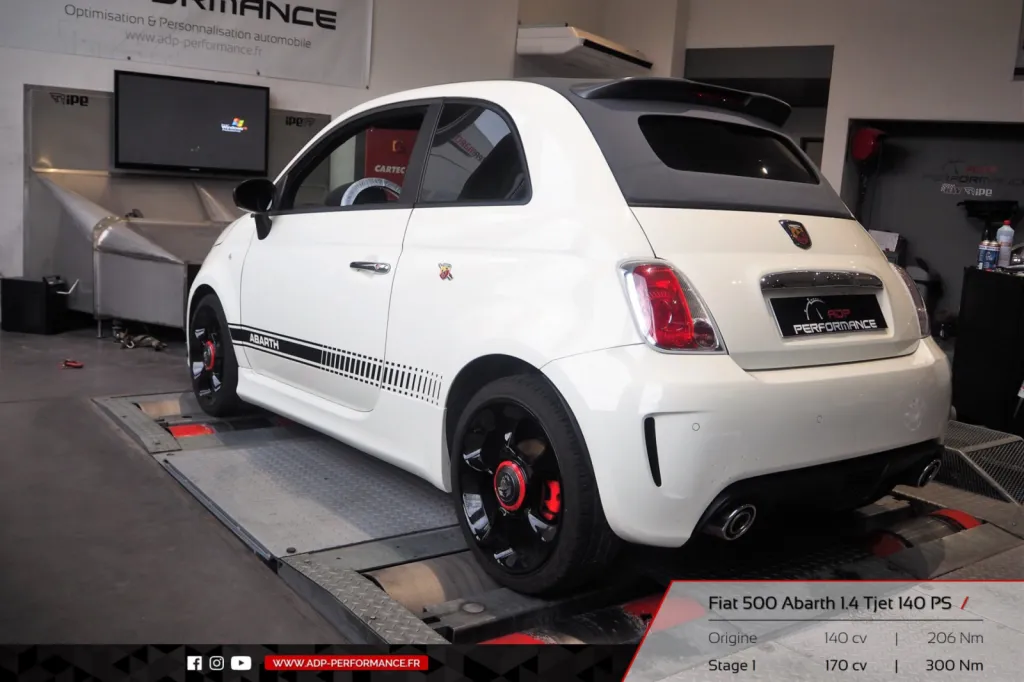 Reprogrammation moteur Aix en Provence - Fiat 500 Abarth 1.4 Tjet 140cv - ADP Performance