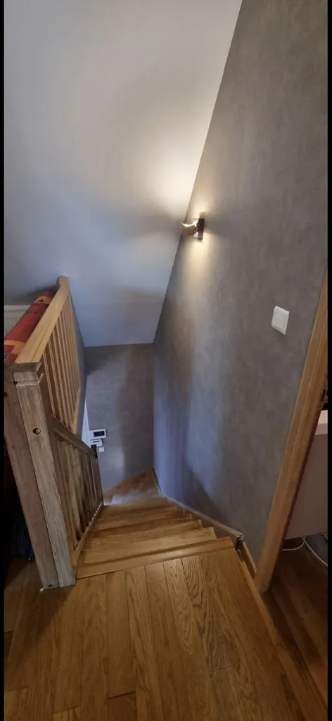 Rénovation salon, cage d'escalier et entrée, peinture et papier peint entre...