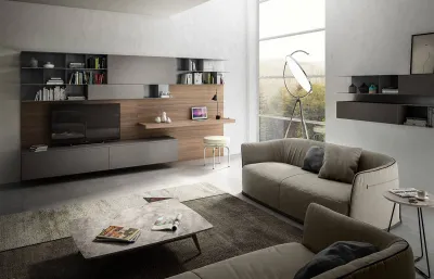 Vente et installation d'un living italien sur mesure avec espace TV à La Cadière d'Azur dans le Var