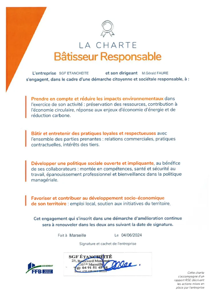 Charte Bâtisseur Responsable - Rapport RSE