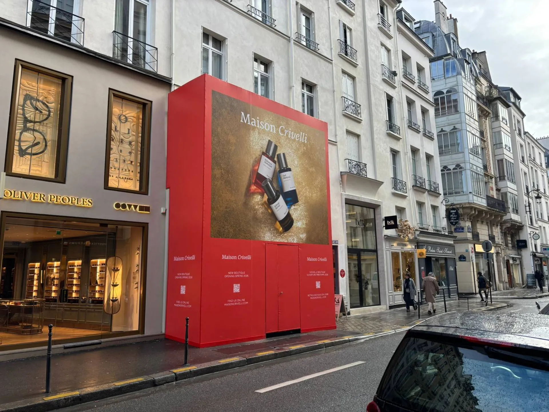 Conception de l'habillage de palissade du chantier pour la Maison Crivelli à Paris 8
