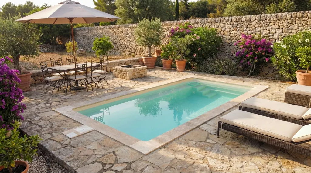 Mini piscine avec margelle dans le Var