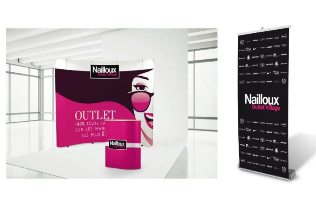 Création de support de communication pour le village de marques à Nailloux