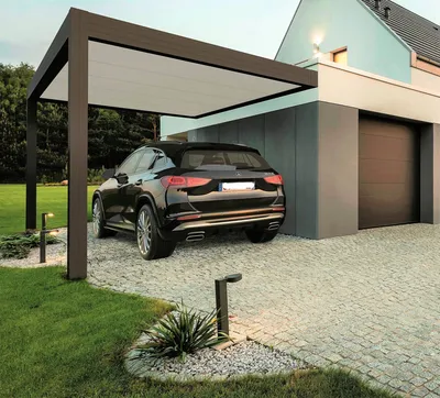 Solution de carport sur mesure à Saint Médard en Jalles, carport esthétique et design installé par Aquit'M  proche Saint Jean d'Illac près de Bordeaux