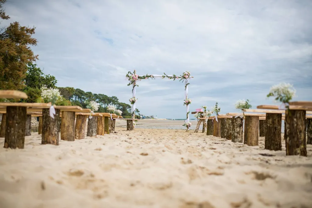 Les Mariages de Mademoiselle L Organisatrice de mariage champêtre sur la plage au bord du Bassin d'Arcachon près de Bordeaux