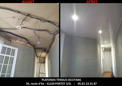 installation spot dans un faux plafond BARRISOL sur Auch