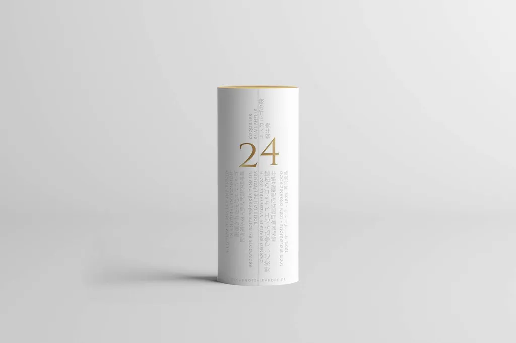 packaging boite d'escargot destiné à la clientèle asiatique